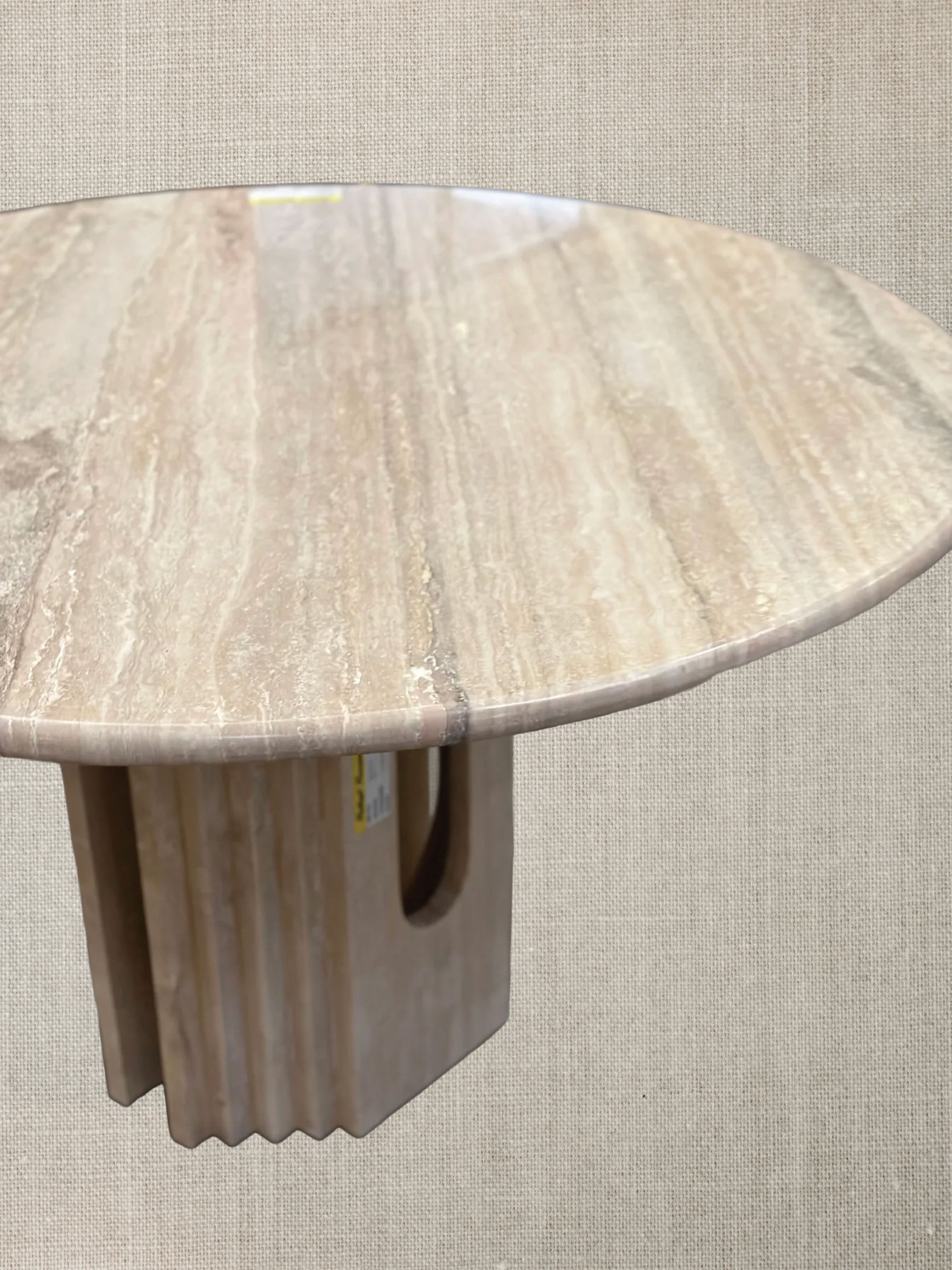Italian Travertine Round Table - Midcentury
