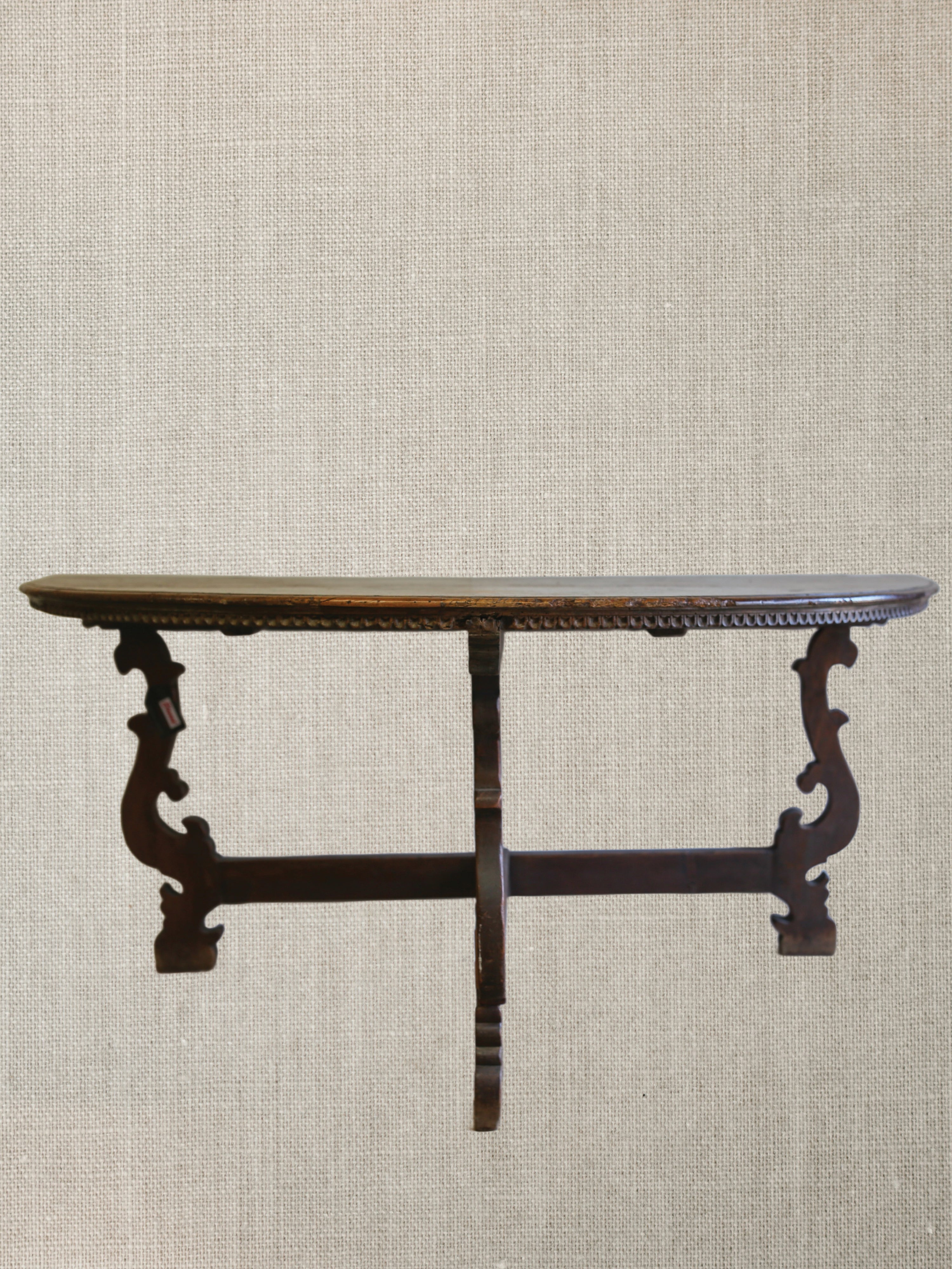 Italian Walnut 18th Century Demi-lune