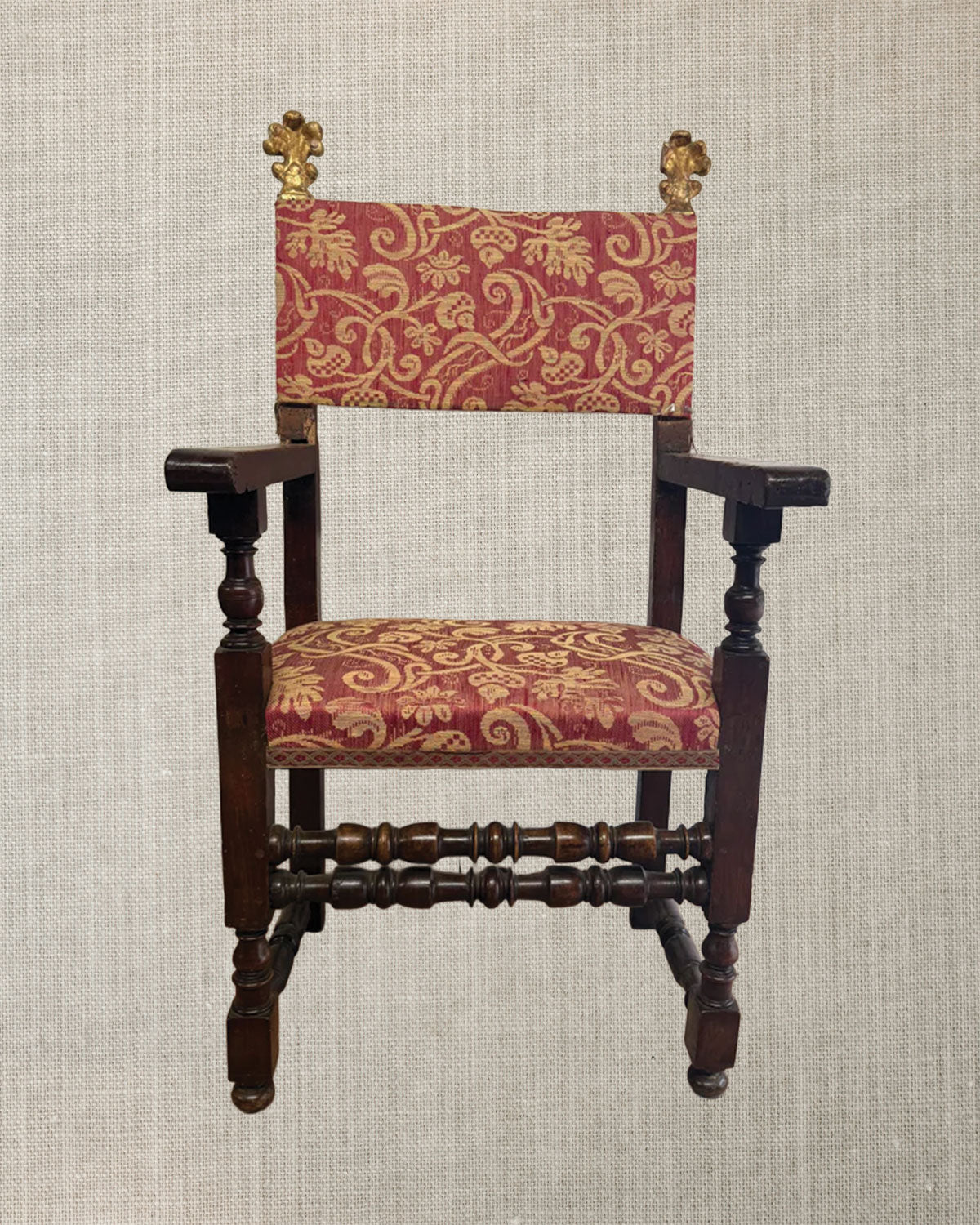 Italian Walnut Throne Chair c1800
