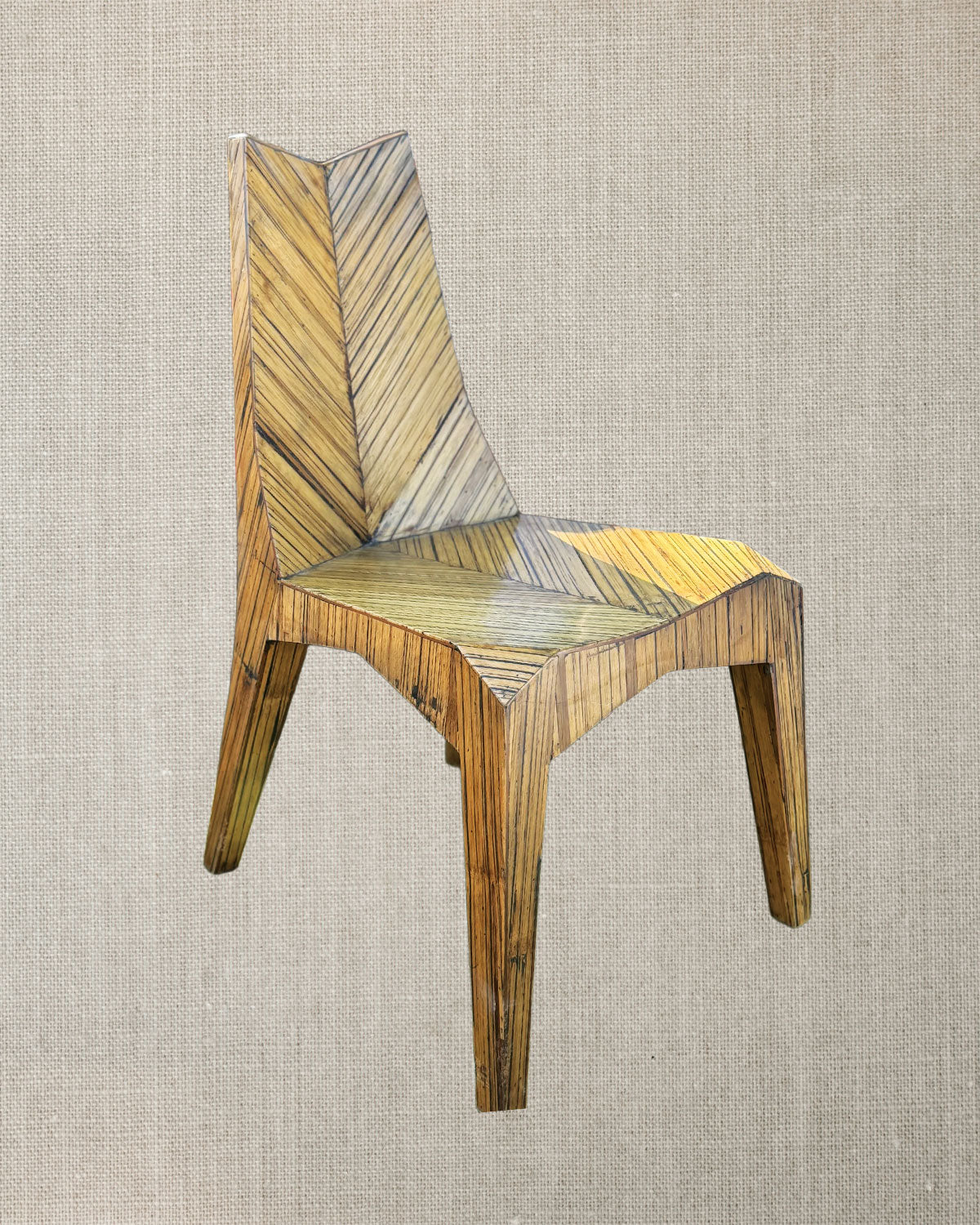 Italian Woodpieced Midcentury Chair
