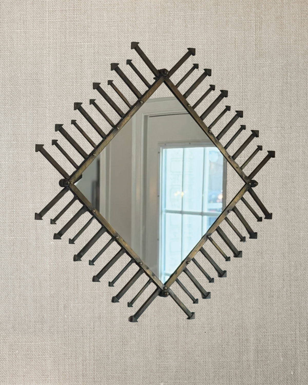 Midcentury Brass Arrow Mirror - Barcelona