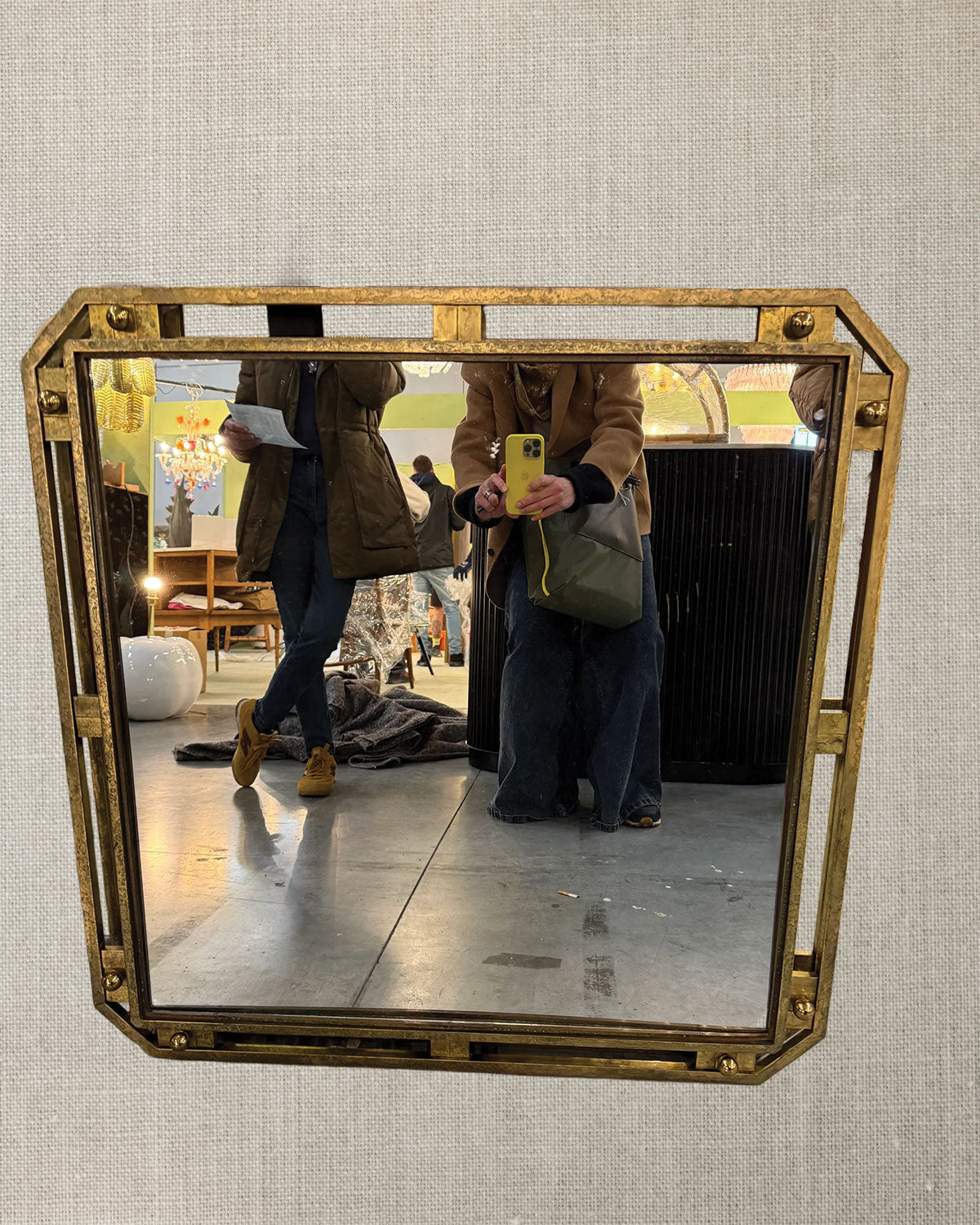 Midcentury Brass Mirror - Barcelona