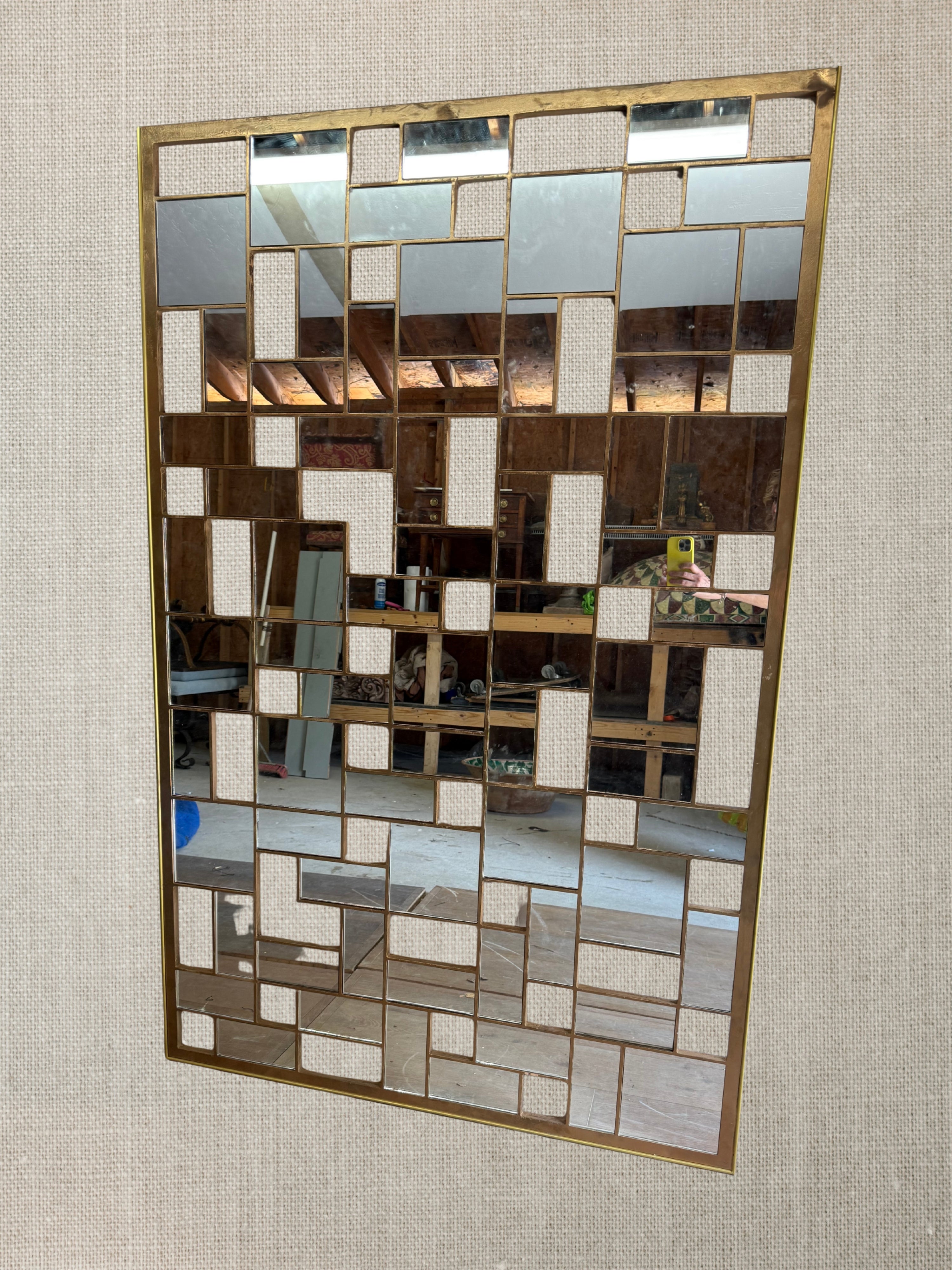 Midcentury Italian Metal Mirror