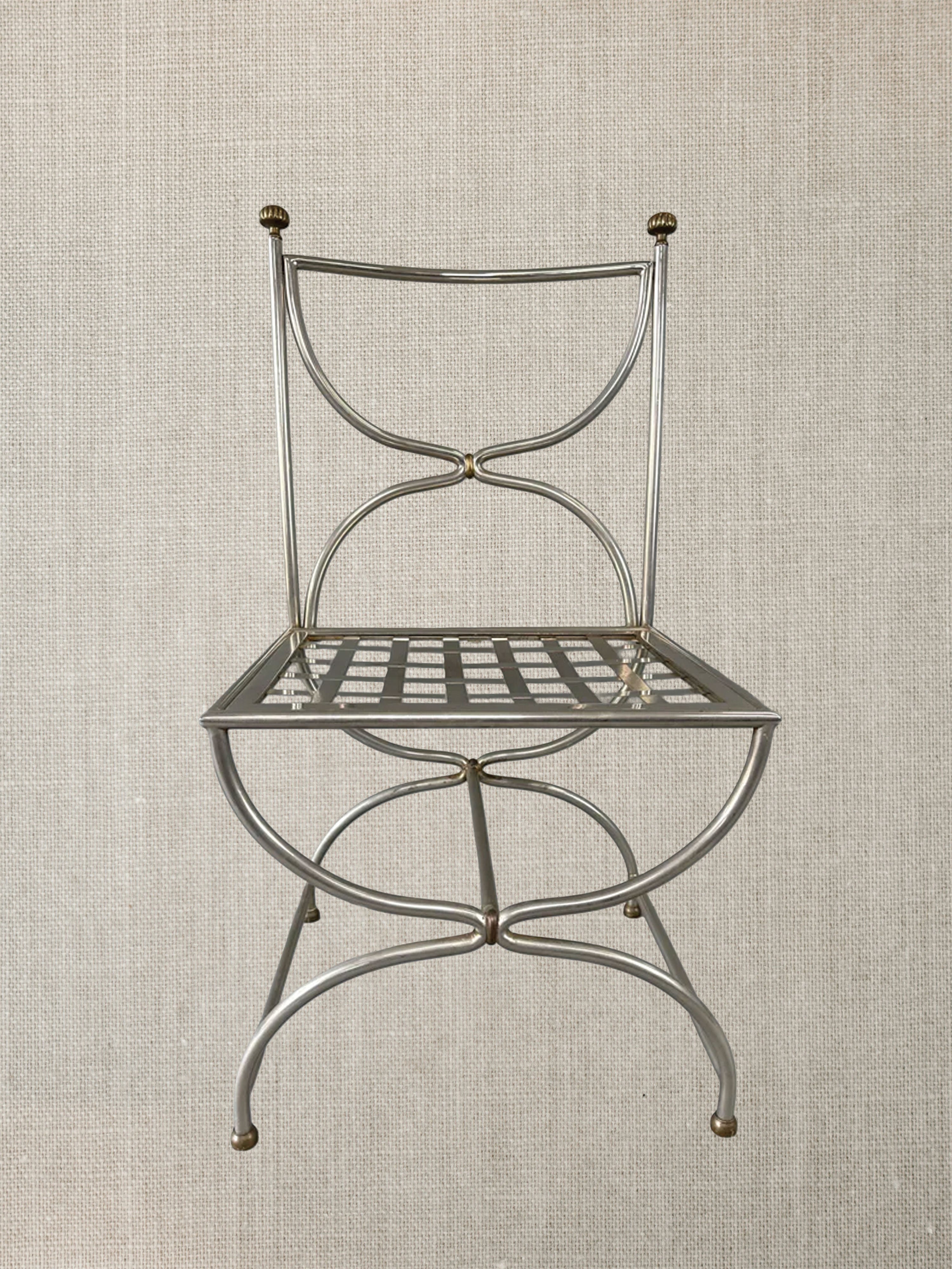 Midcentury Jansen Metal Chairs - Sold in Pairs