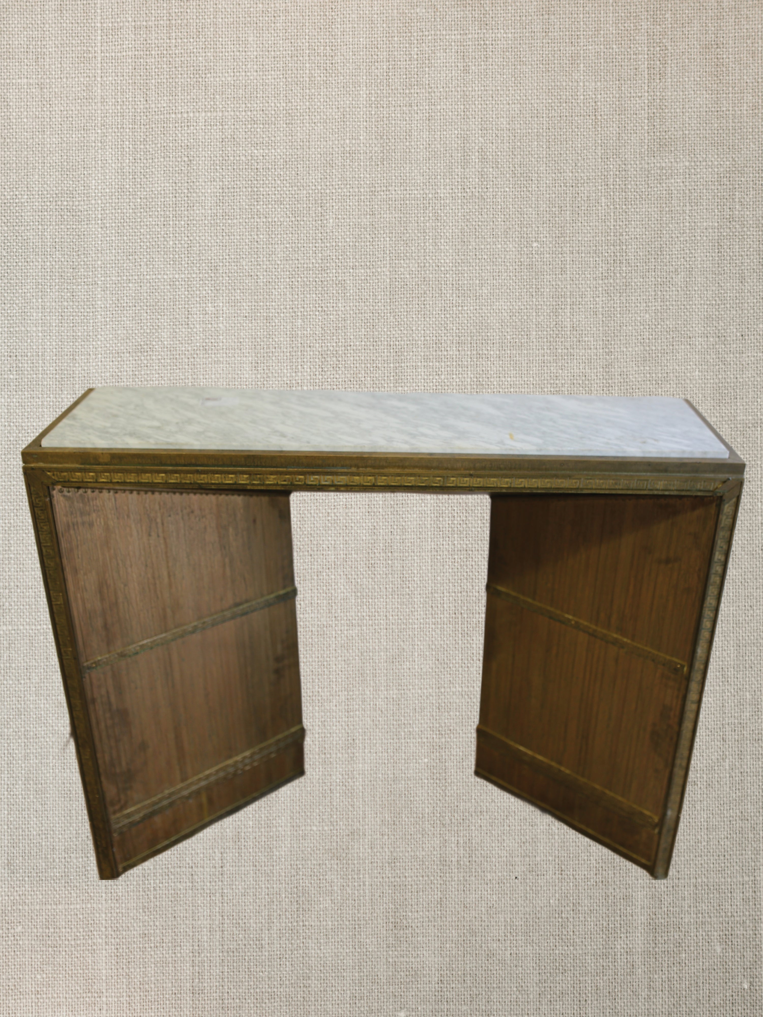 Midcentury Marble and Brass Inlay Console - Barcelona