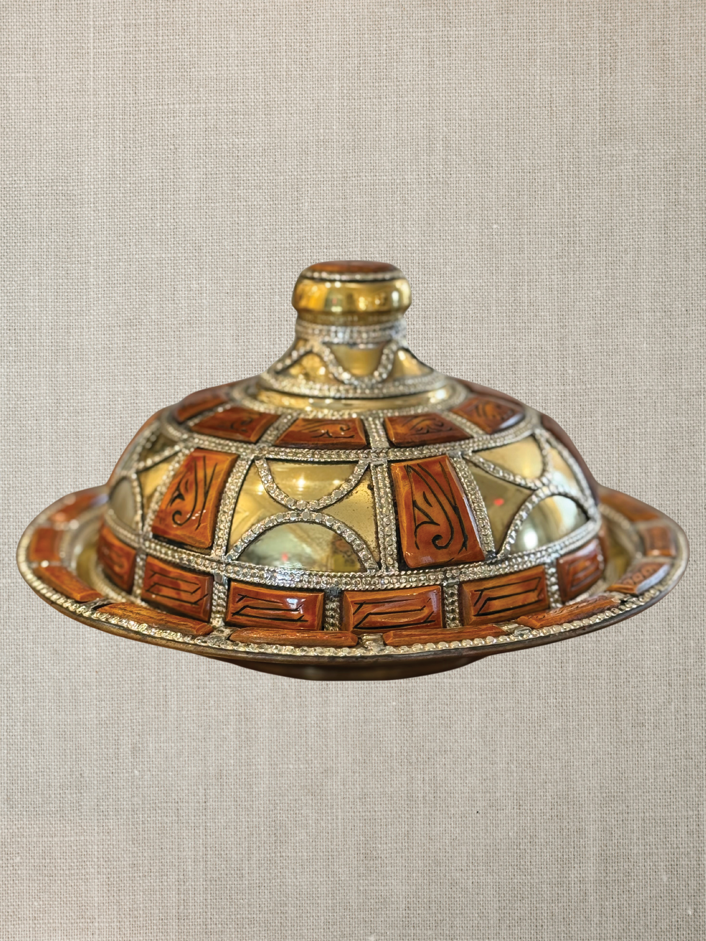 Moroccan Bone Inlay Covered Dish