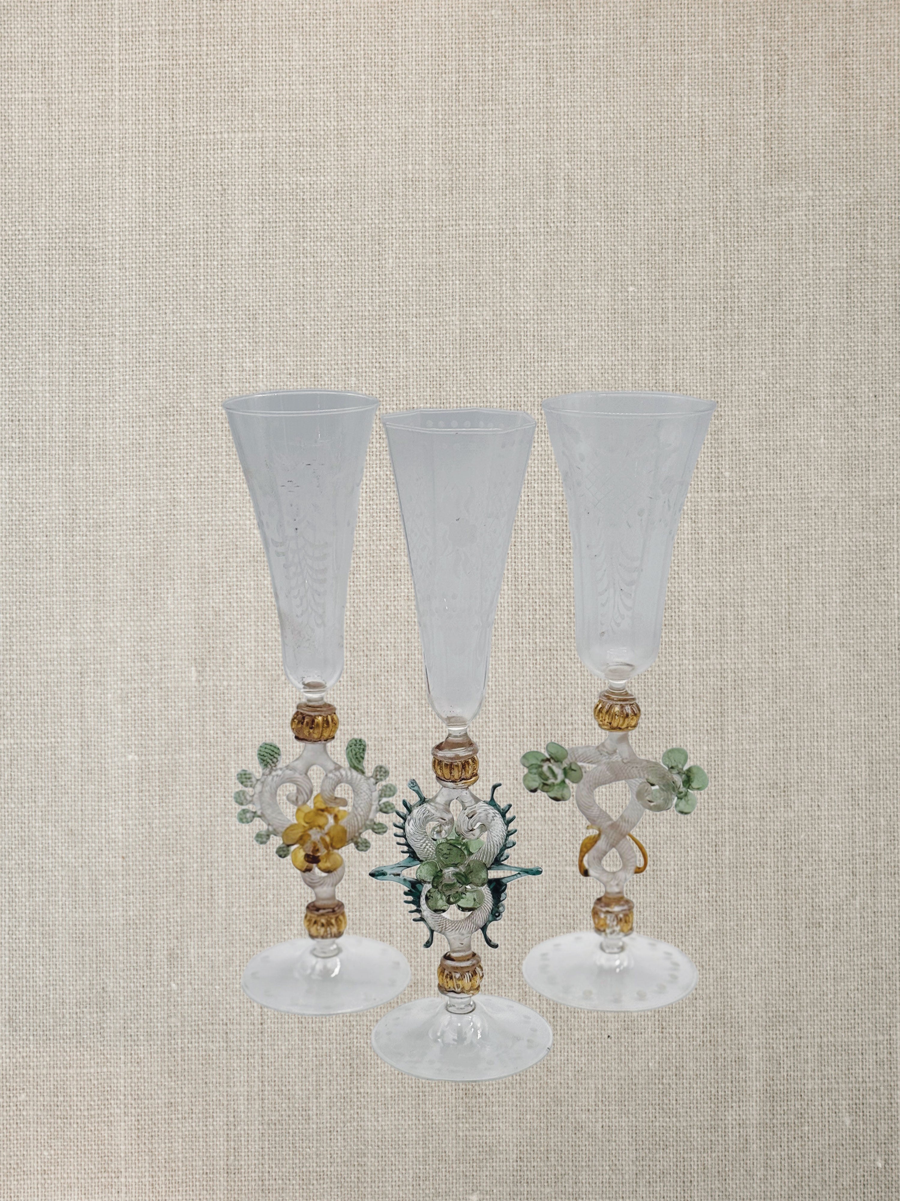 Murano Glass Goblets  c1920