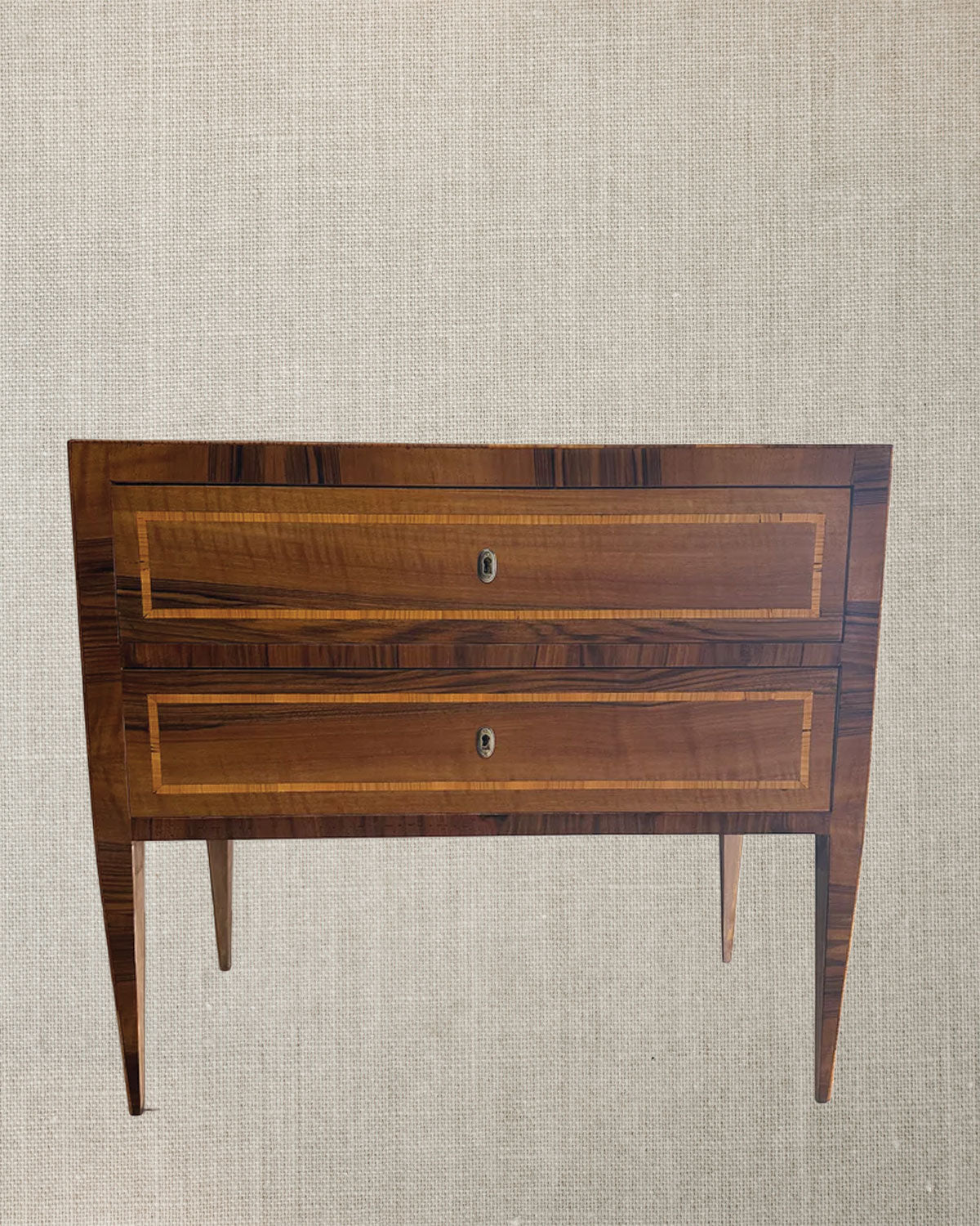 Nepalese Mahogany Chest With Satin Inlay- Small