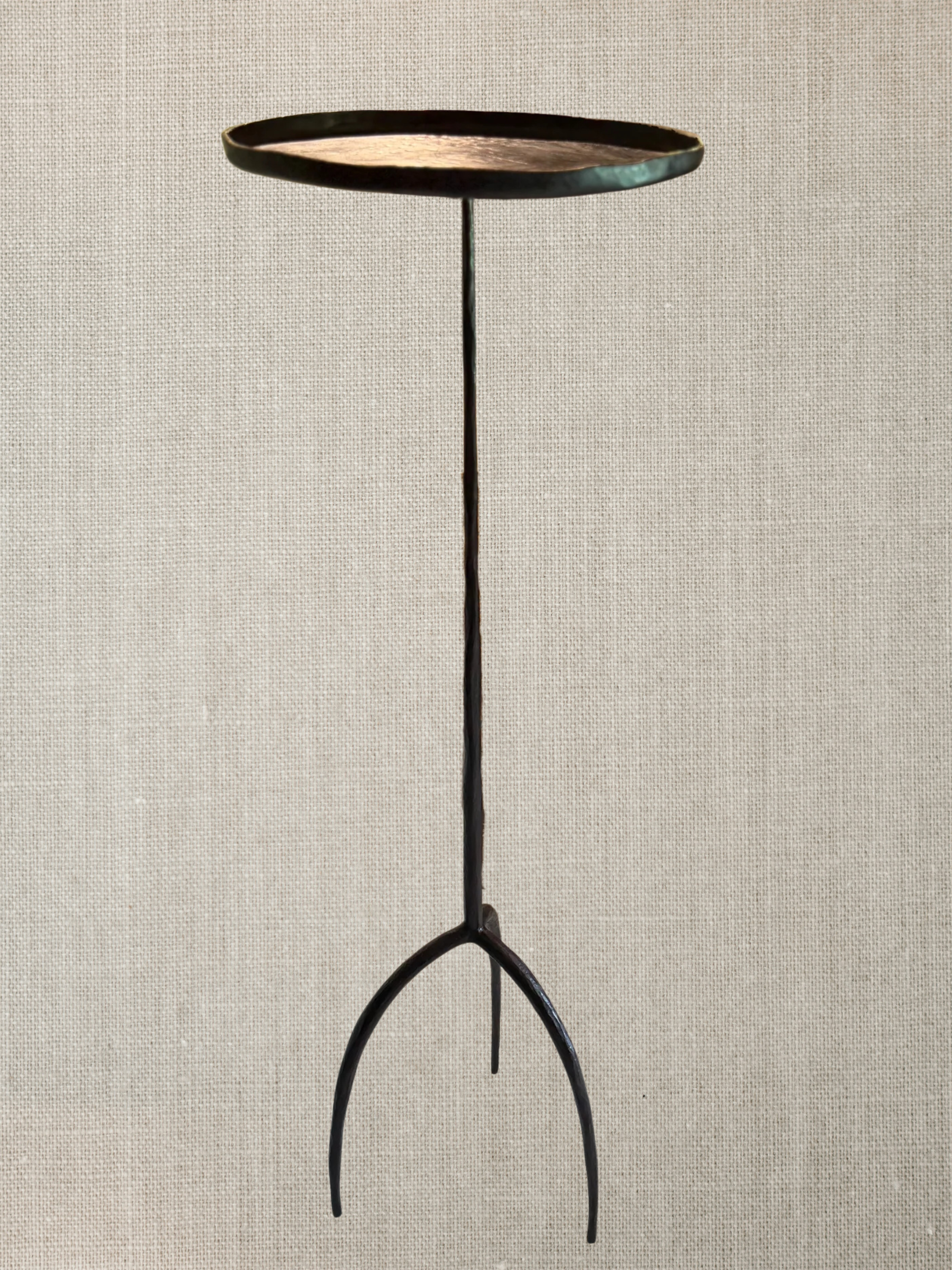 New Hand Forged Sphere Iron Candle Stand- France
