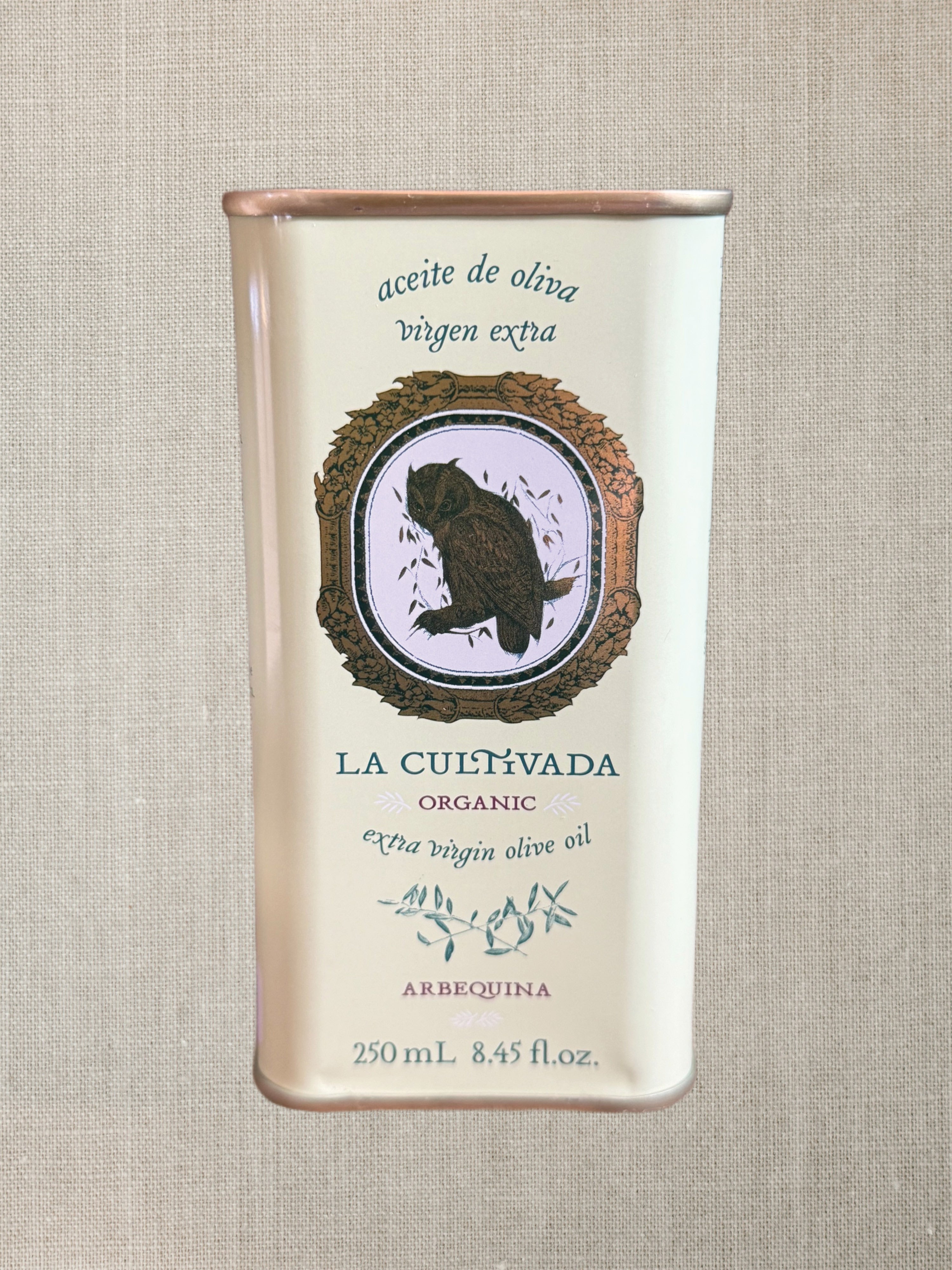 Organic Arbequina Olive Oil Tin