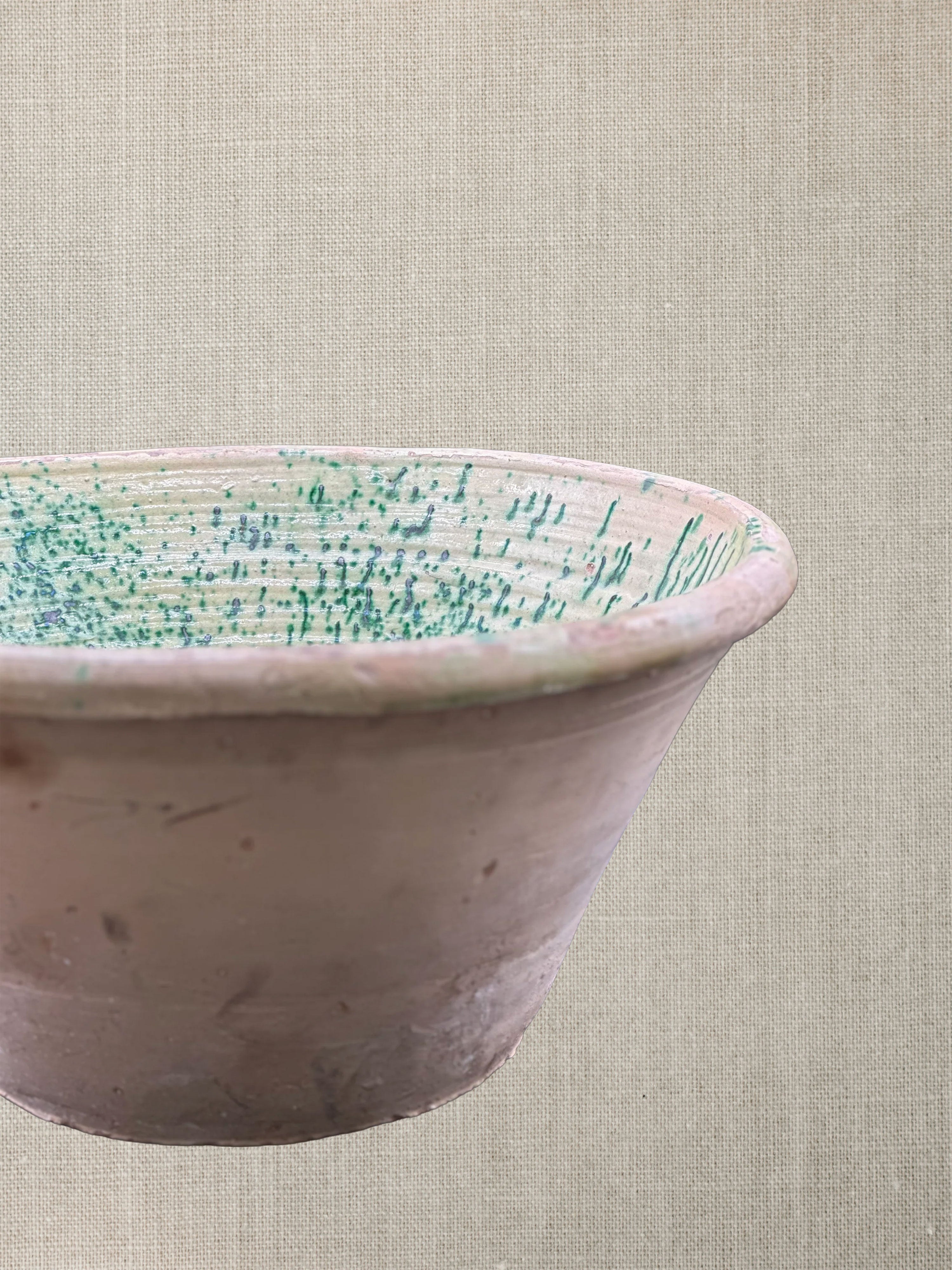 Provincial Spinach-Glaze  Large Olive Bowl  - 19th Century