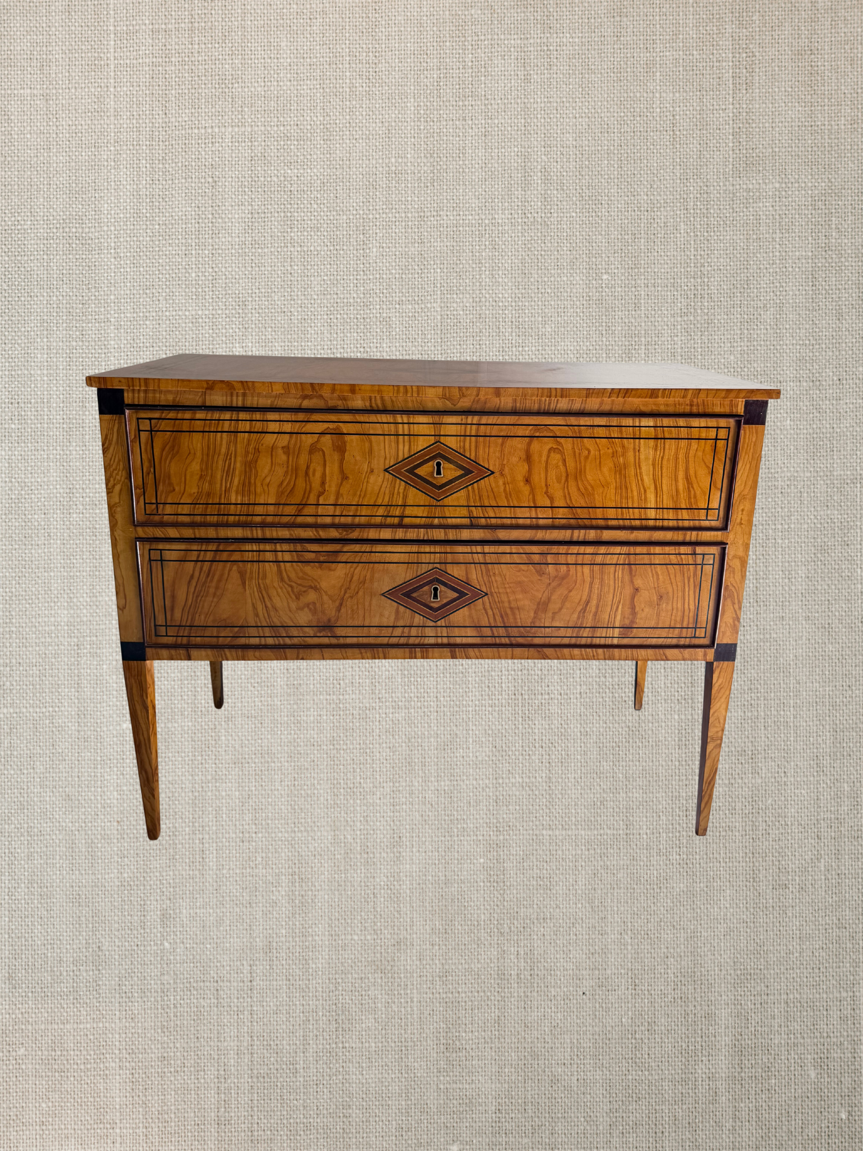 Satin Wood & Ebony Inlaid Italian Chest c1920