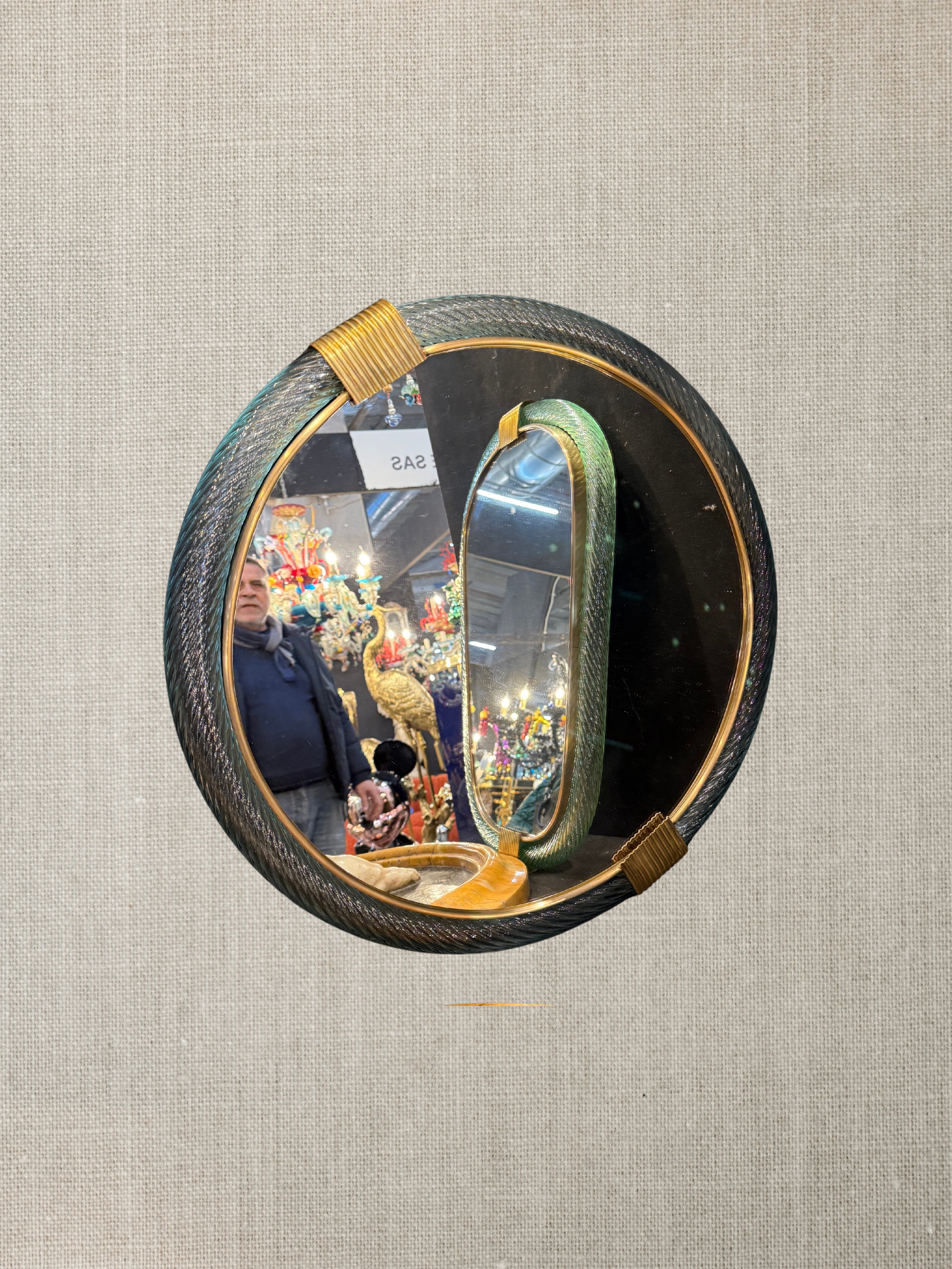 Venetian Murano Glass Mirror - Round