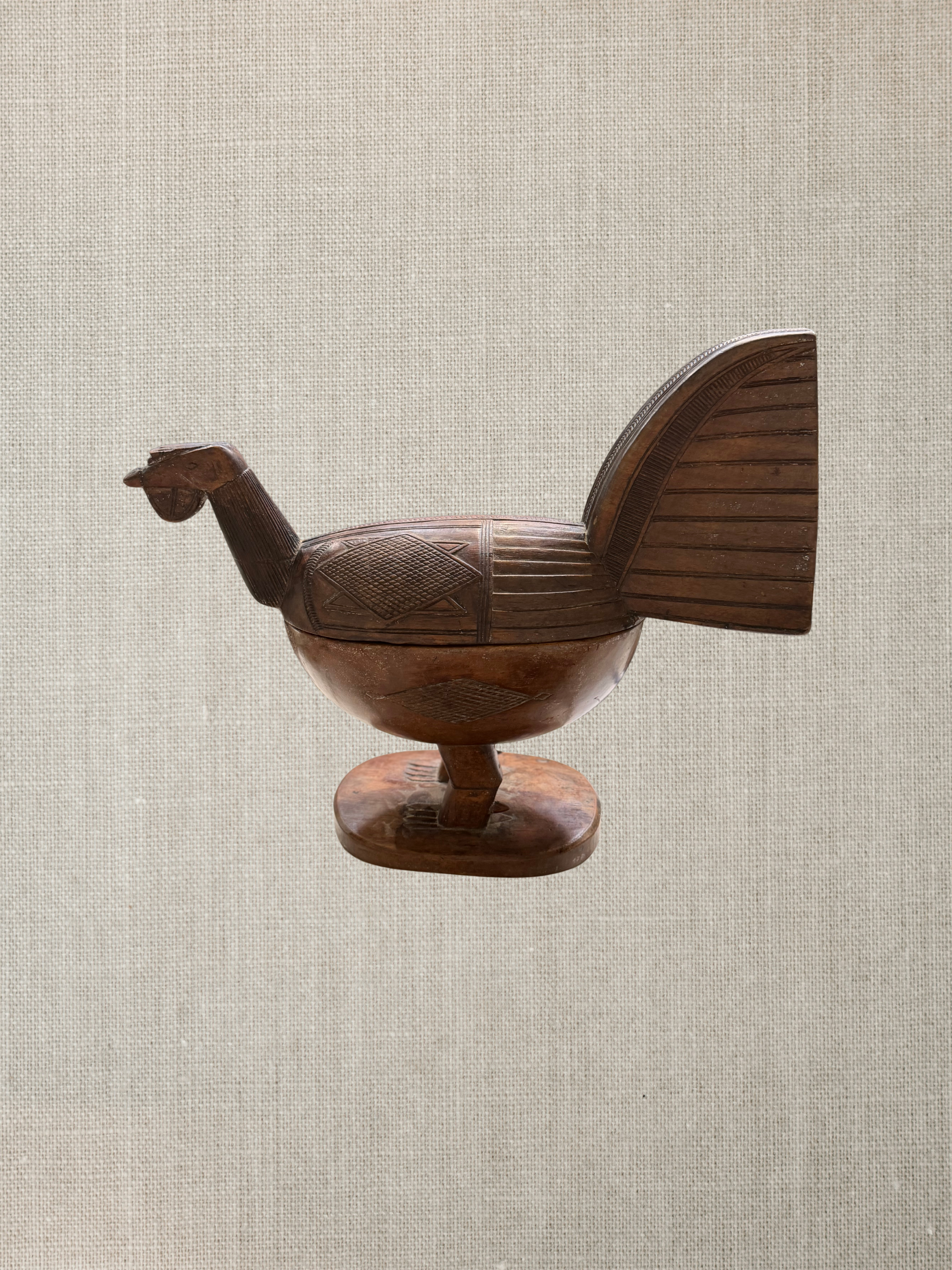 Wooden Carved Poulette Box - France