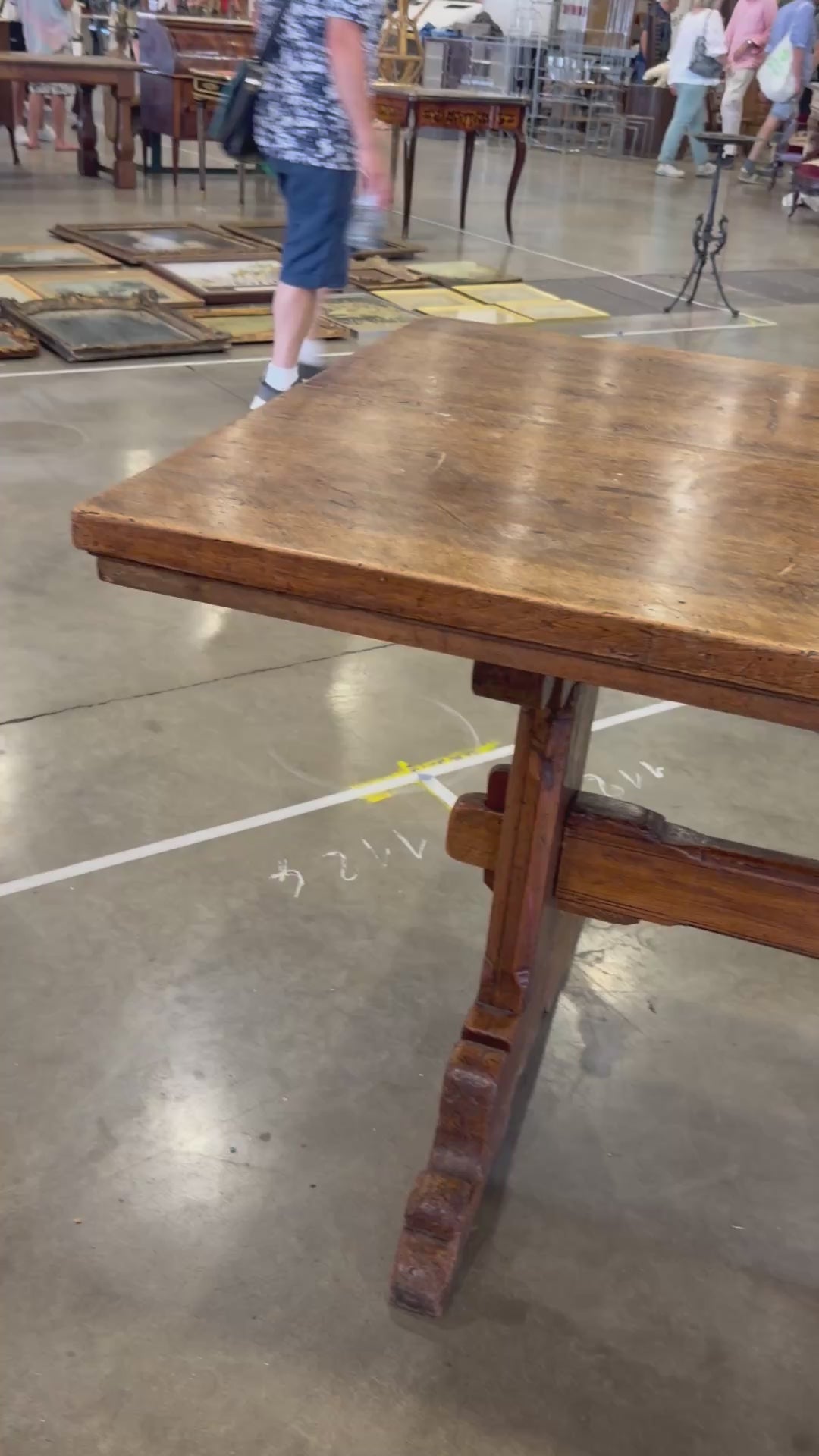 Load video: Tuscan Walnut Farm Table  - Late 19th Century