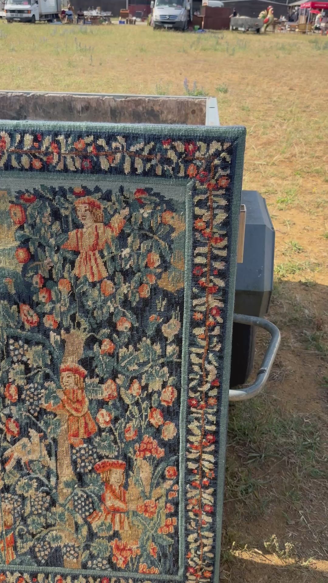 Load video: French Needlepoint Tapestry c1886