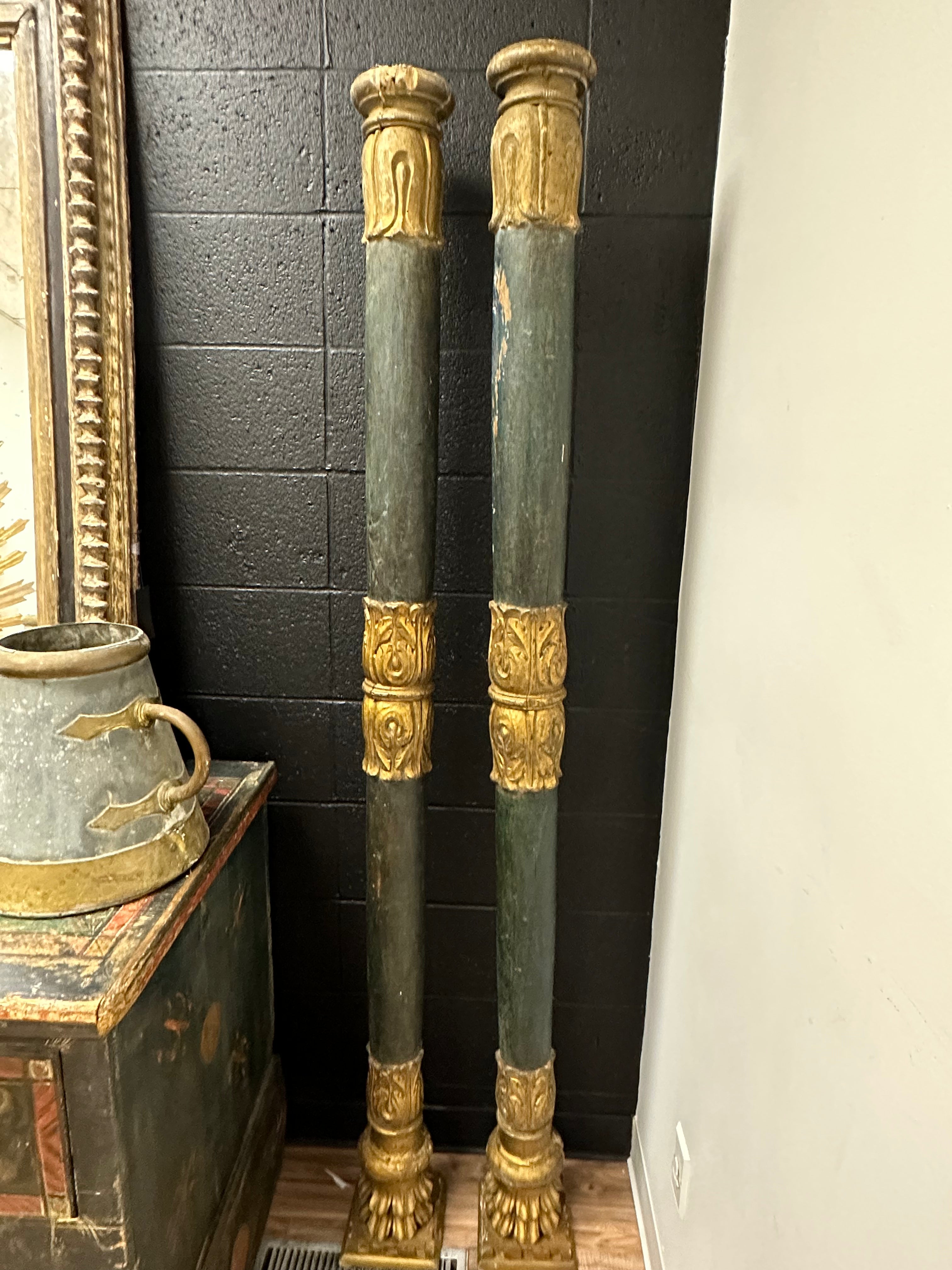 Italian Painted Column c1800 - EACH